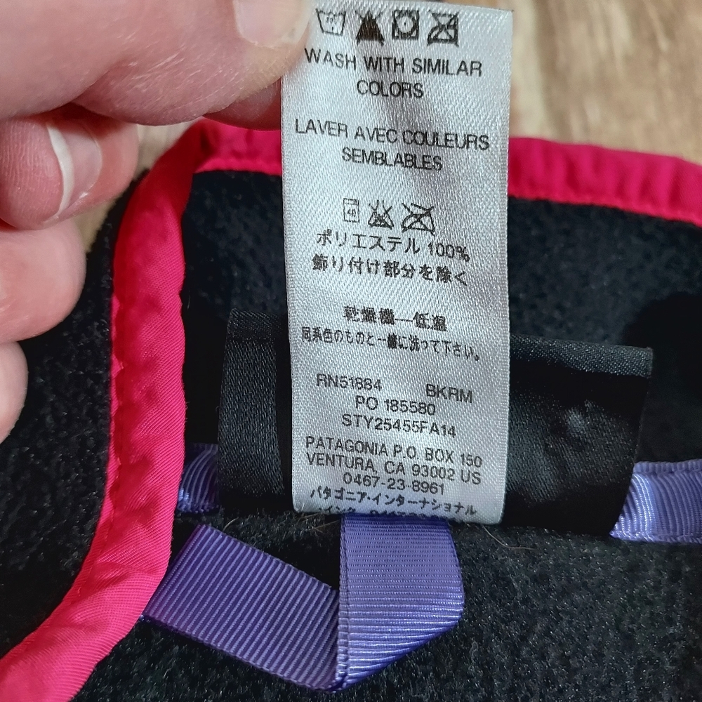 Patagonia Synchilla black/pink Snap-T fleece pullover S - Picture 8 of 12